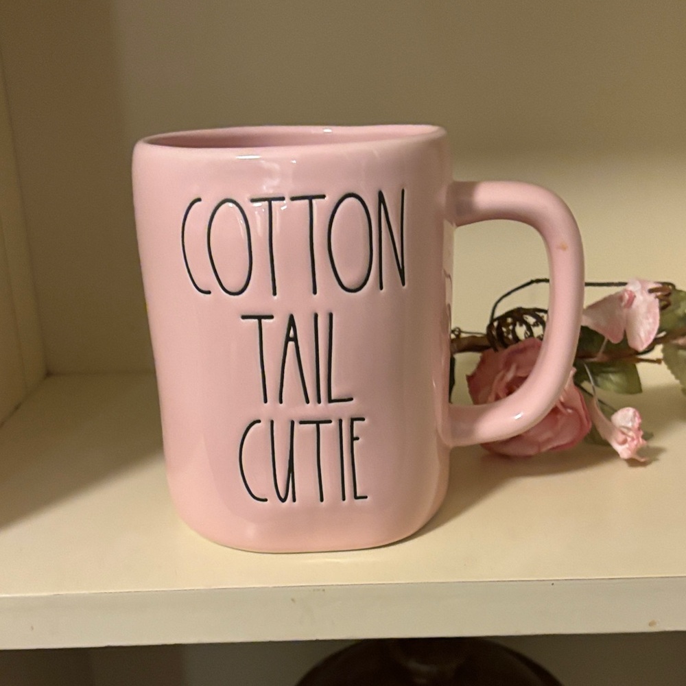 Rae Dunn Pink "Cotton Tail Cutie" Ceramic Mug NWOT - Picture 3 of 7